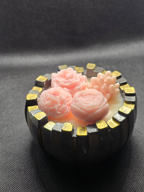 Bergamot & White Patchouli Gold-Crested Floral Candle